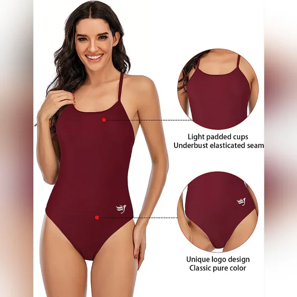 NWT One Piece Athletic Swimsuit/Bathing Suit for Women and Teens/Juniors - Picture 5 of 10